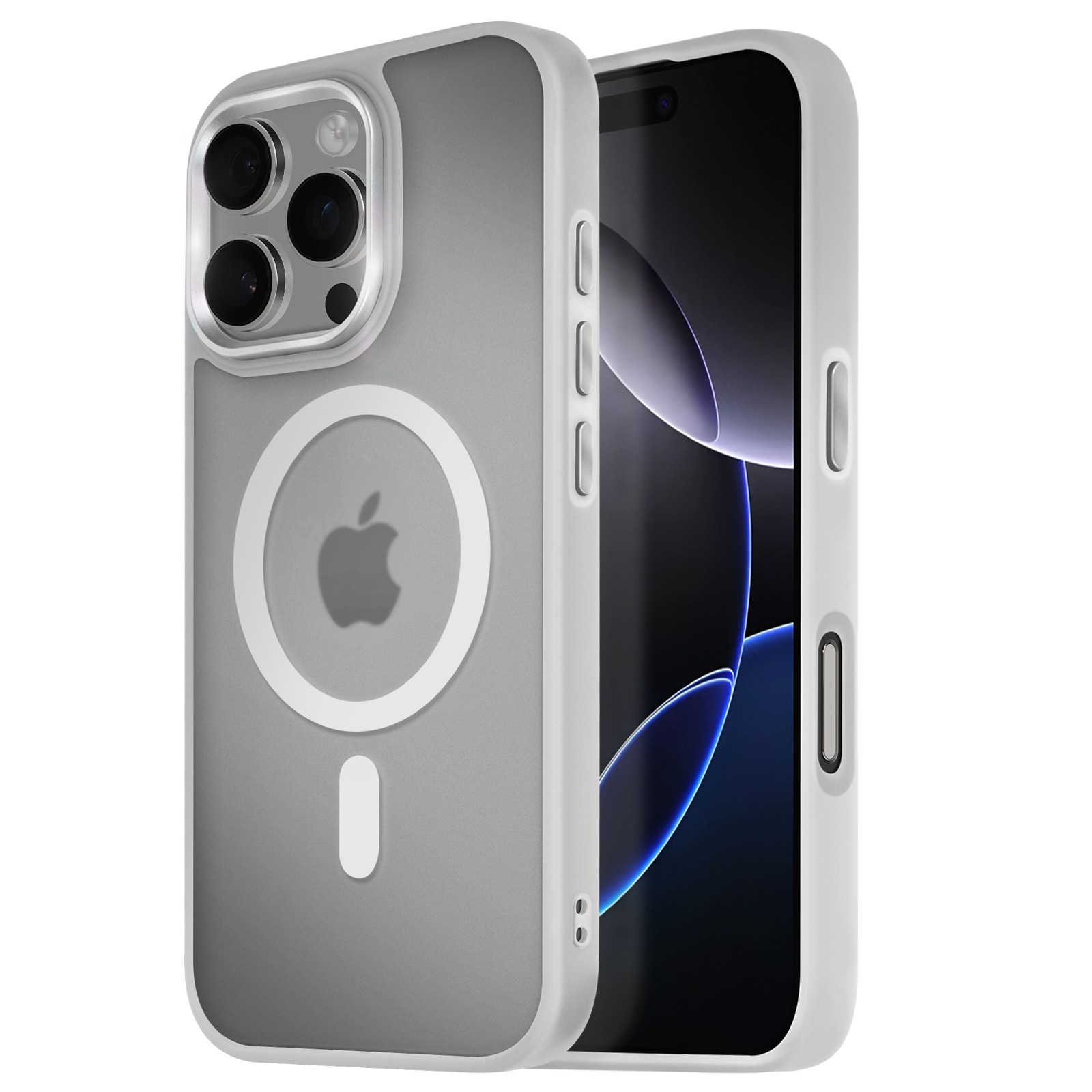Coque iPhone 16 Pro Max antichoc Avizar Frost Color - Protection grise mate