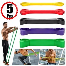 5PCS Heavy Duty Resistance Bands Gym Yoga Loop Strength Exercise Fitness Workout