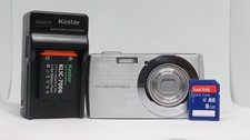 14MP Digital Camera Silver Tested Works 4x Zoom  Battery  Charger  8GB SD