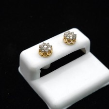 10K Yellow Gold 0.52CT Floral Diamond Cluster Stud Earrings