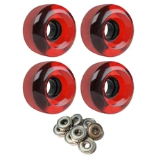 Tgm Skateboards Longboard Cruiser Wheels 62mm X 38mm 83a 186c Red Clear Abec 7 B