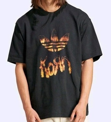 Korn x Adidas Black OG Flame T-shirt | Size SMALL | Life Is Peachy OG Collab  