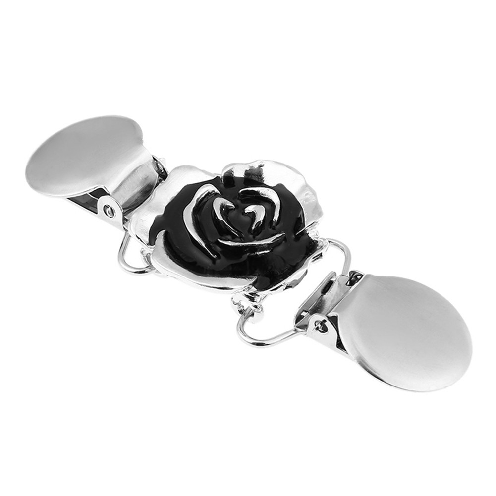 Elegant Alloy Plating Collar Clip Flower Pattern Brooch Jewelry Gift HEN