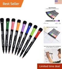 8-Pack Magnetic Dry Erase Markers with Erasers - Low Odor, Fine Tip for Kids