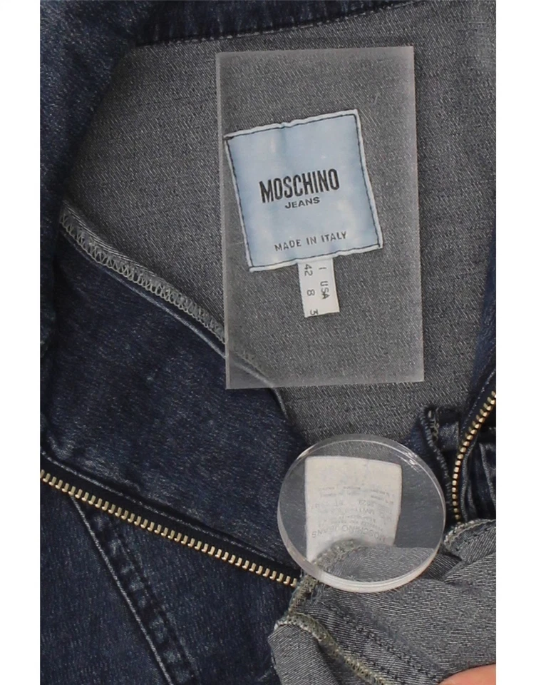 Chaqueta vaquera MOSCHINO para mujer manga 3/4 IT 42 algodón azul medio K110 Foto 3 de 3