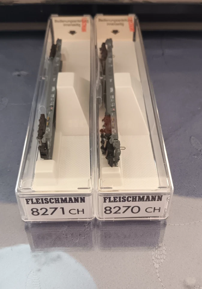 Fleischmann N Niederflurwagen 8270CH+8271CH GRAU, Rolla, Sondermodelle
