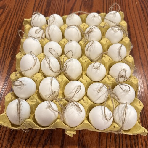 30 Artificial Hanging Eggs Empty Eggs Hollow Easter Craft Christmas Ornaments 
