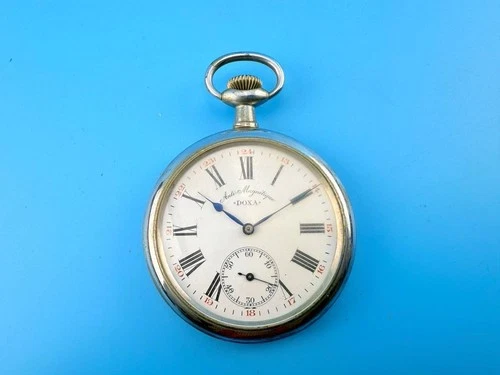 Antique Goliath Doxa Pocket Watch Perfect Enamel Dial  Swiss