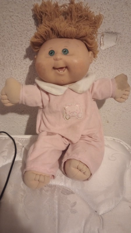 Signed Xavi R Baby Doll,  Brown Straight Hair, Light Complexion, Pink Outfit