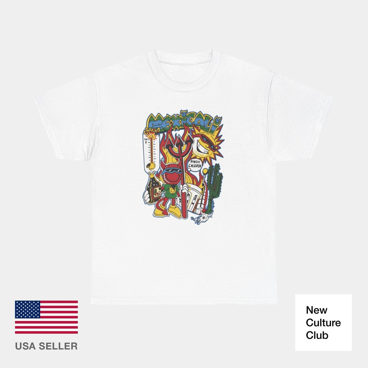Classic World Industries Devil Man Mexicali Parody 90s Y2K Skate T-Shirt Rare