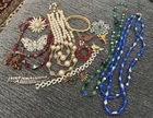 Vintage Rhinestone Jewelry Lot Necklace Butterfly Brooch Pin Costume Earrings