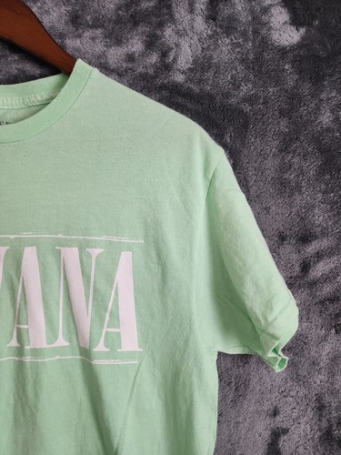 Nirvana T-Shirt Genuine Merch Utero Angel Distressed Fade Green Tee Size Medium - Picture 3 of 11