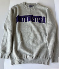 VINTAGE Northwestern Wildcats Sweatshirt Gray Purple Football Bowl NCAA Sz M