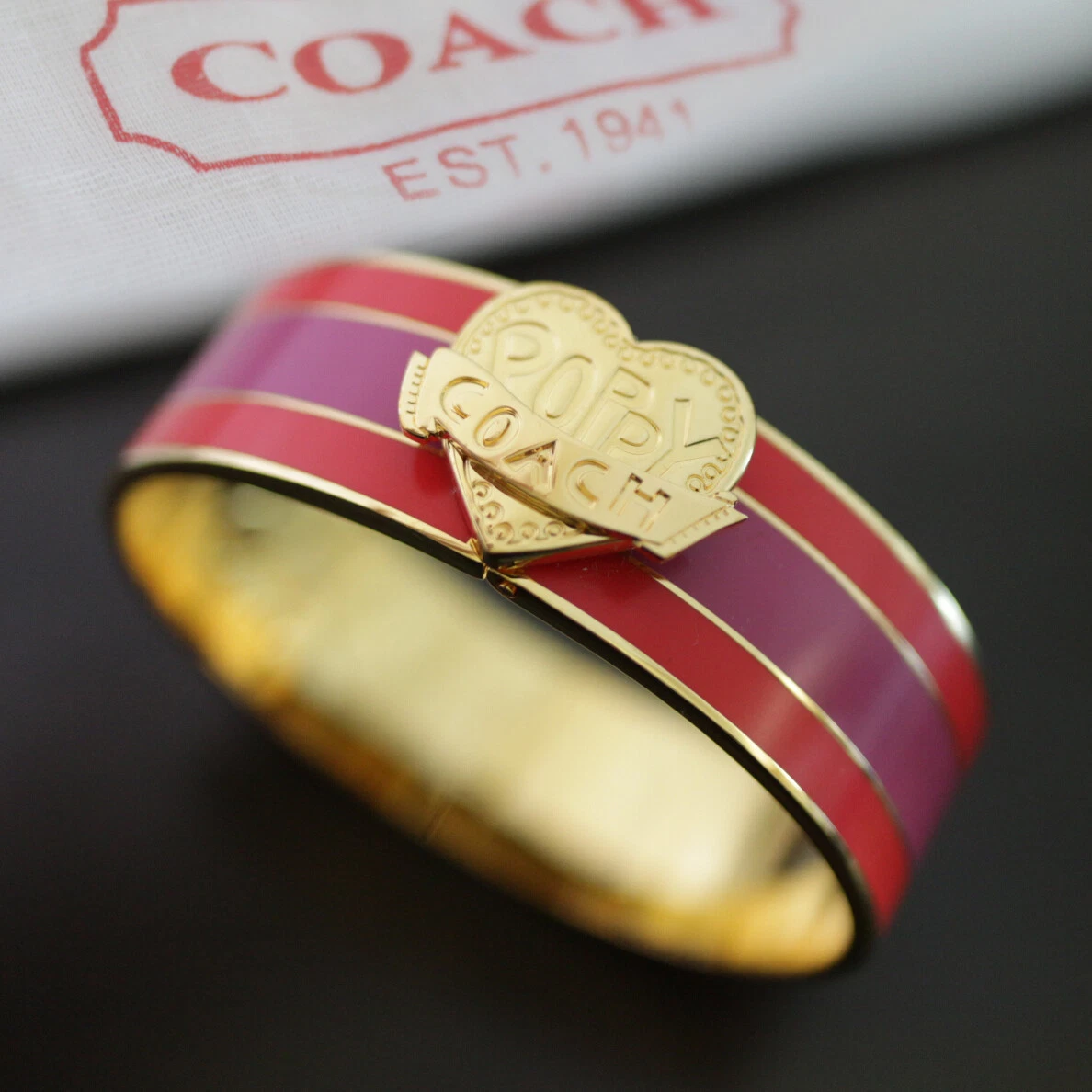 Coach Orange Fashion Bracelets for sale | eBay display picture 3
