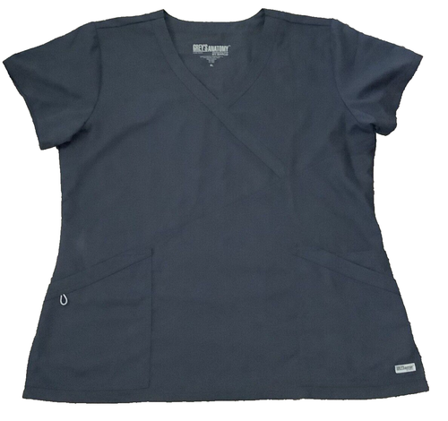 Barco Uniforms Scrubs Top Women’s XL Steel Blue Gray’s Anatomy NWT