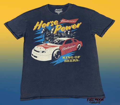 Nueva camiseta vintage clásica Budweiser Horse Power Racing para hombre - Imagen 1 de 2