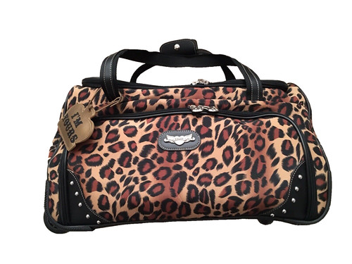 Leopard Print Kathy Van Zeeland Duffle Bag Hard Shell Luggage NEW