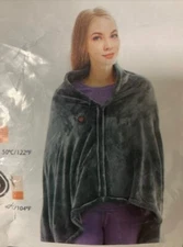 USB Electric Wearable Blanket 3 Zone Temp Controls Shoulder, Neck Pain Relief