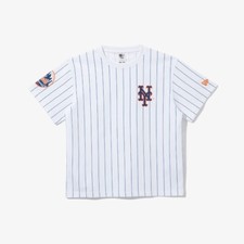 New Era Kids MLB "2025" New York Mets Stripe T-Shirt, White