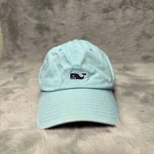 Vineyard Vines Hat Cap Blue Leather Strap Back Canvas Adjustable Casual Preppy