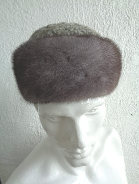grey mink hat