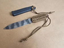 Rare Strider Knives Fixed Blade w Sheath Very Early Piece! Tactical Tiger Stripe