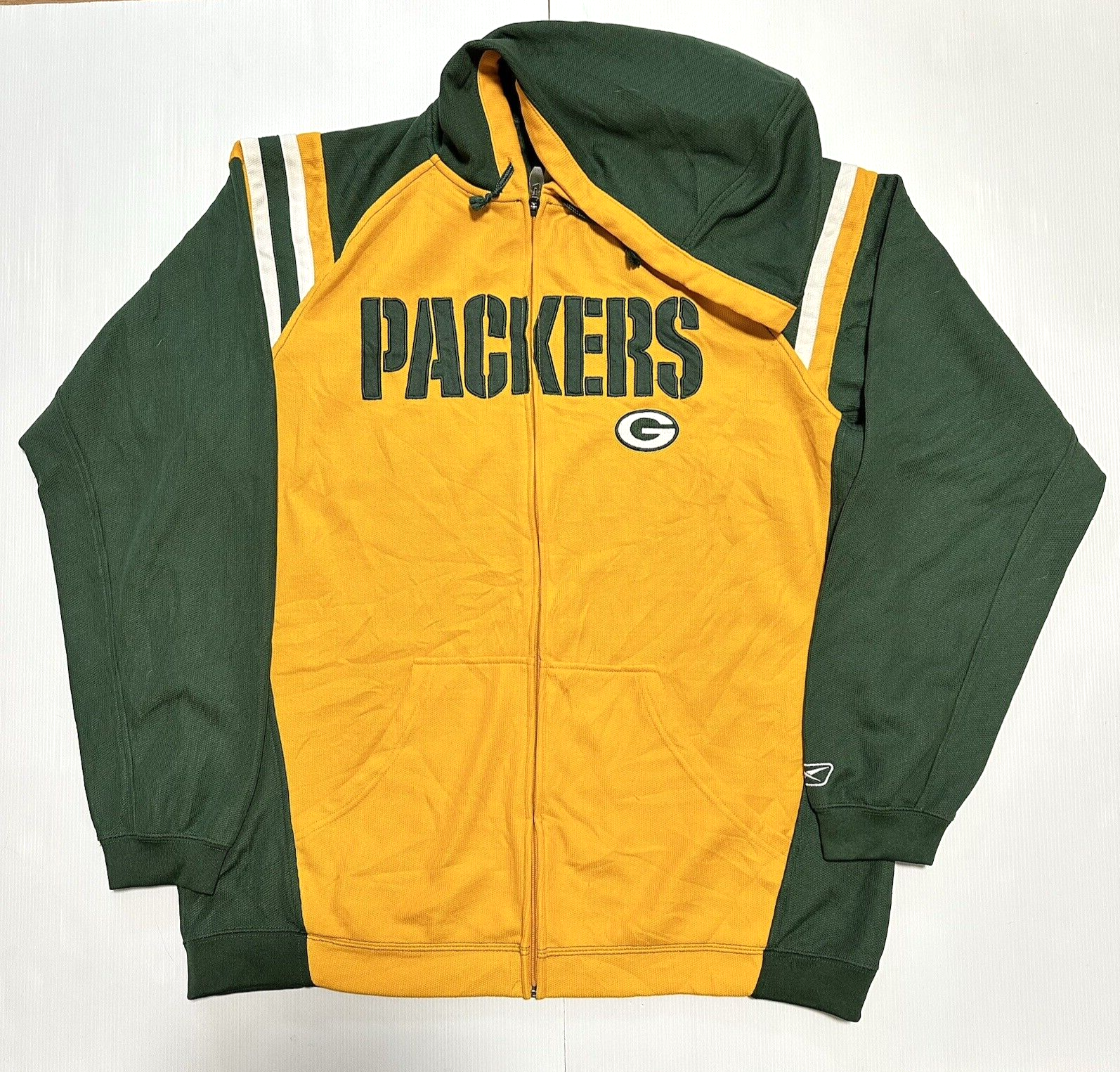 Reebok NFL Green Packers Men’s Zip Up Jumper Hoodie Size M