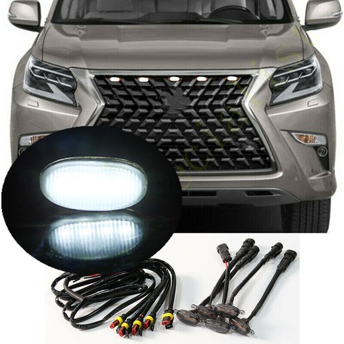 Smoke Front Grille White LED Light Raptor Style DRL For Lexus GX460