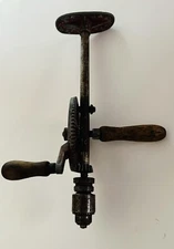 Hand Crank Drill Eggbeater Breast Shoulder Brace Woodworking 12 3/4" Made in USA