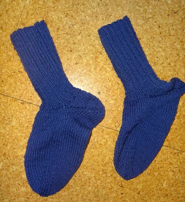 Socken handgestrickt mit Regia Cotton 28/ 29 marine mit Baumwolle