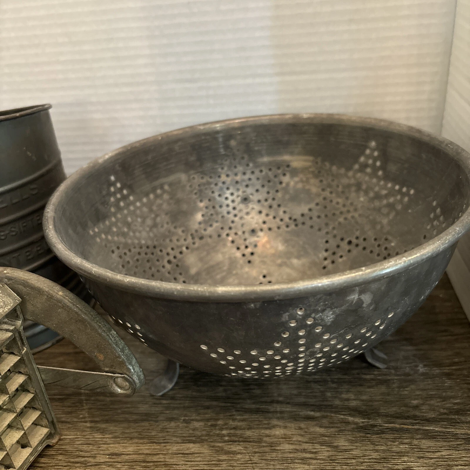 Vintage Aluminum Strainer Colander Star Design Country Farm Decor And More All 3