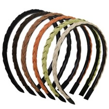 6 Packs Braided Headbands for Women Girls, 1cm Thin Flexible Headband with