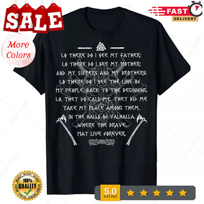 2025/Viking Warrior Prayer Before The Battle T-Shirt Norse Axes Valhalla Viking