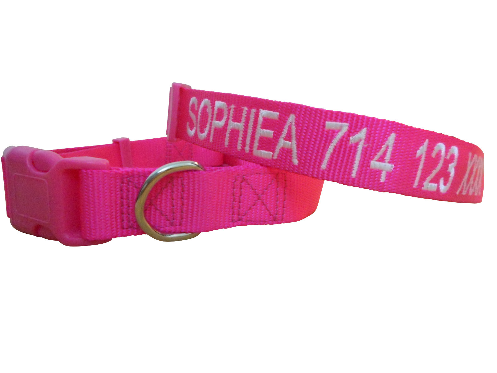 Personalized Customized Embroidered Dog Name Adjustable Nylon Collar For Dogs