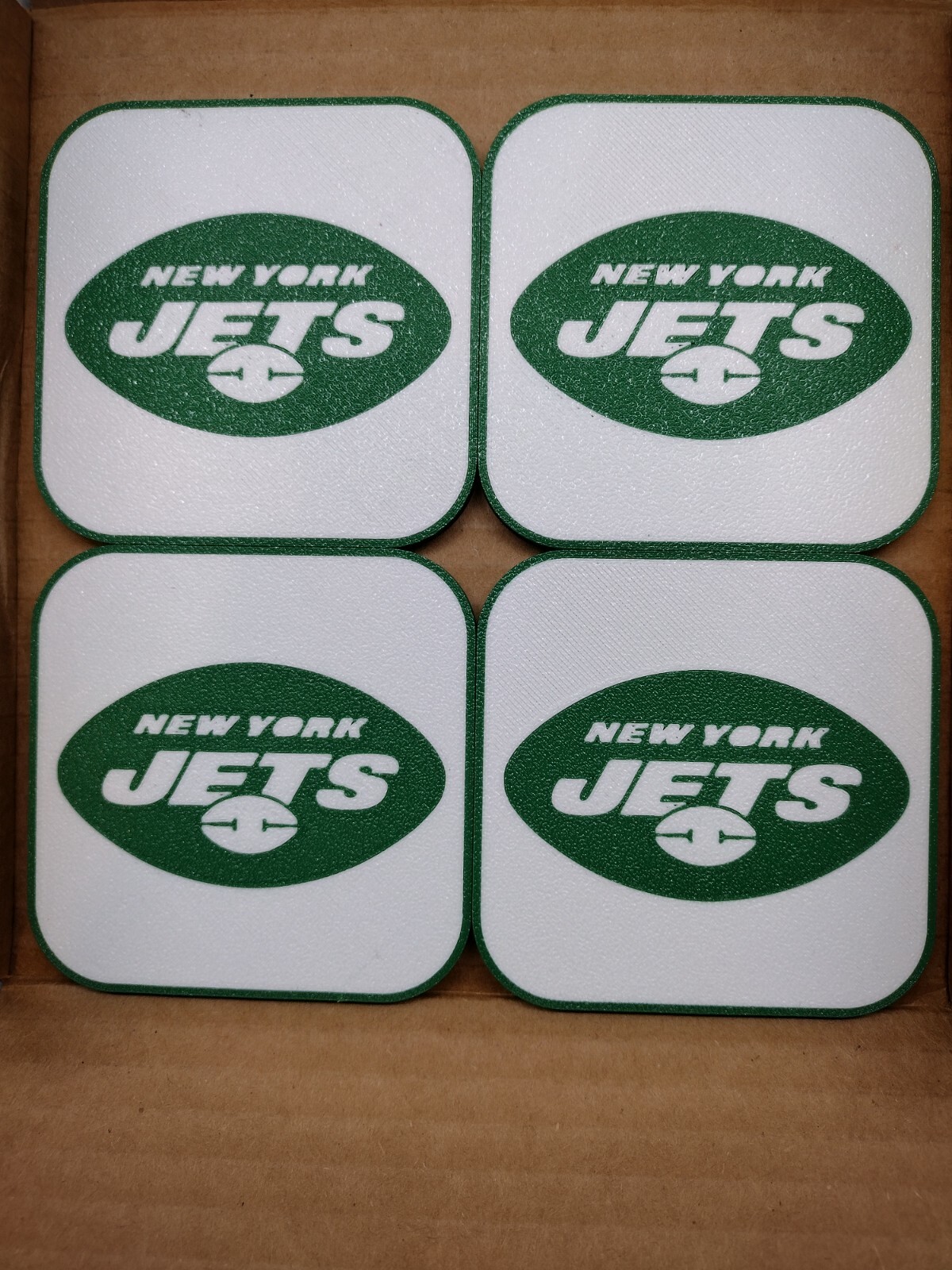 NEW YORK JETS NFL DRINK COASTERS FOOTBALL 3.5