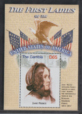 GAMBIA First Ladies of US souvenir sheet MNH Jane Pierce