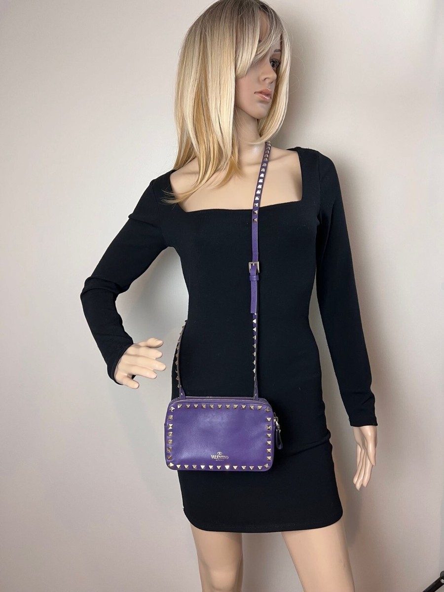 Valentino★素敵！Rockstud double zip crossbody bag Valentino Rockstud Double Zip Chain Crossbody Bag 29243-2