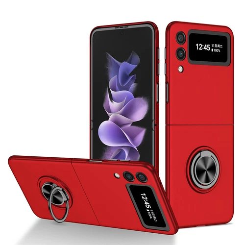 For-Samsung Galaxy Z Flip 4 3 5G Slim Matte Hard Case with Ring+Screen Protector - Picture 41 of 94