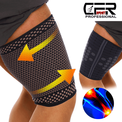 Copper Compression Brace Groin Thigh Sleeve Hip Support Wrap Sciatic Nerve Sport - Picture 1 of 15