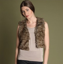 Part Two 2 Naeva Faux Fur Short Crop Bolero Gilet Body Warmer Waistcoat New £60