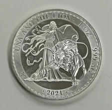 2021 St. Helena 1oz 999 Silver Una and the Lion Coin