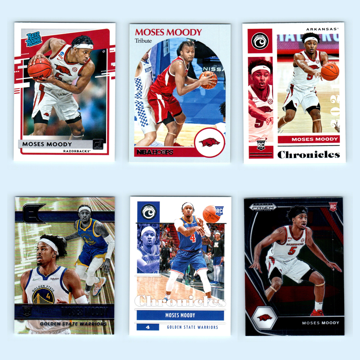 Moses Moody Rookie Lot Basketball Cards 2021 Panini Chronicles Draft  Picks Set