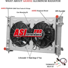 3 Row Aluminum Radiator+Shroud Fan for 2004 Pontiac GTO Base 5.7L V8 AT MT