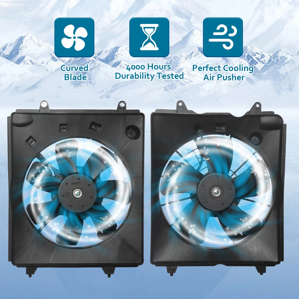 Ventilador de refrigeración del radiador condensador de aire acondicionado para Honda CR-V CRV 2010-2016 2,4 L izquierda + derecha Foto 3 de 4
