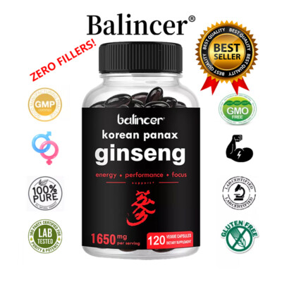 Korean Panax Ginseng Extract 1500mg Per Serving | 200 Capsules
