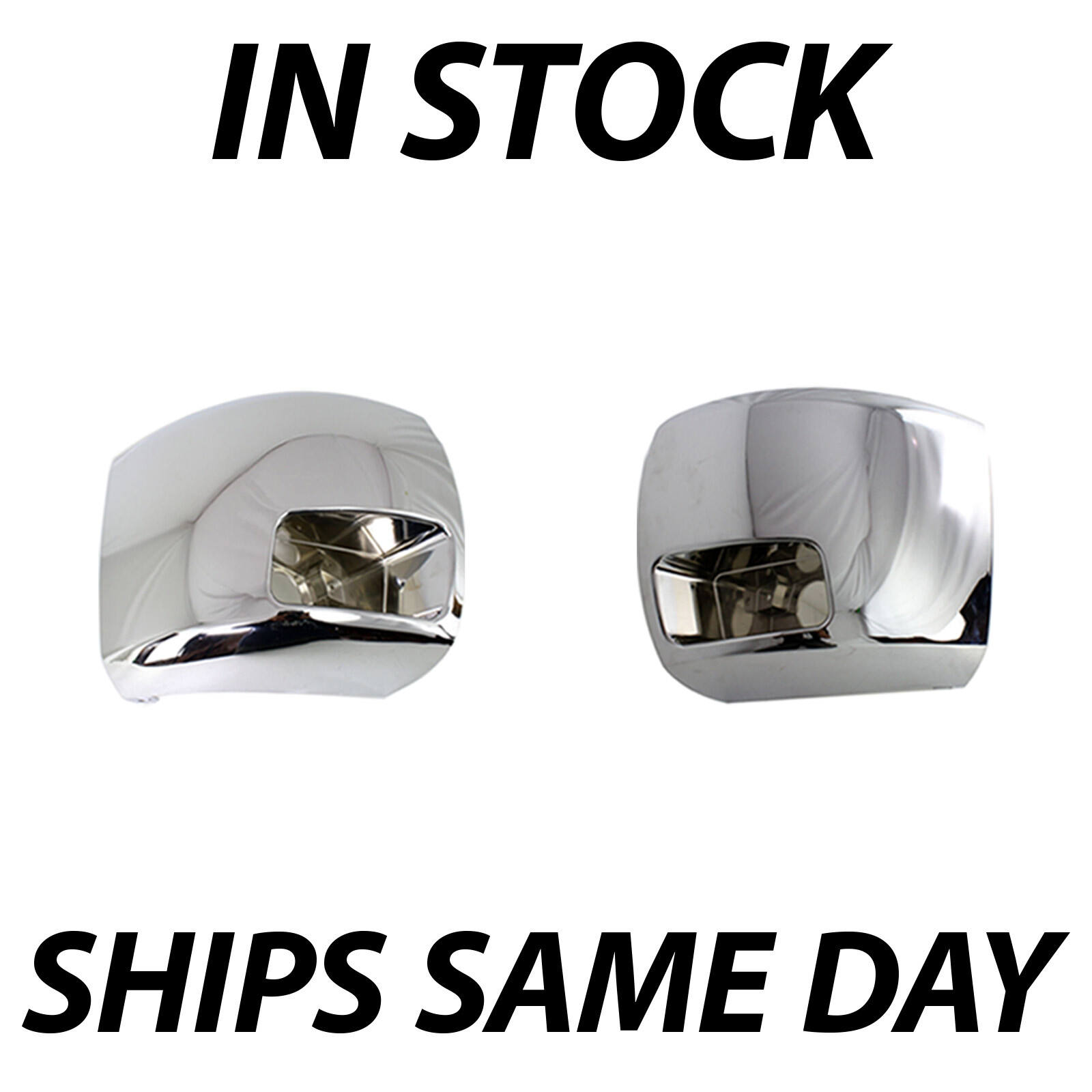 NEW Chrome Front Side Bumper Ends for 2007-2010 Chevy Silverado 2500/3500 w/ Fog