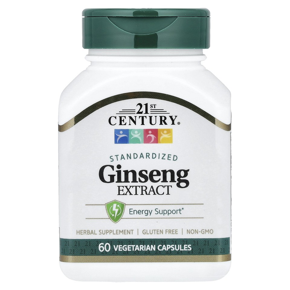 Ginseng Extract, Standardized , 60 Vegetarian Capsule (100 mg per Capsule)
