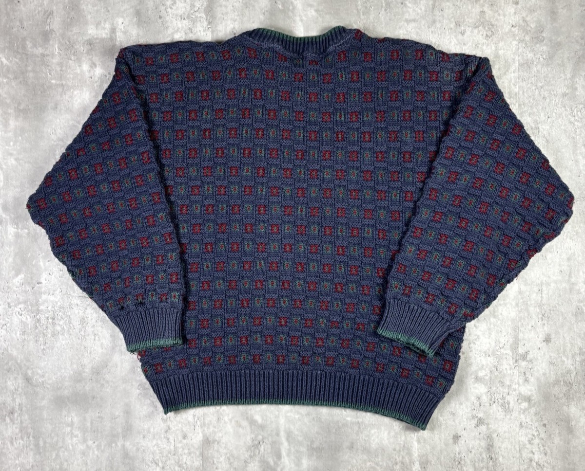 Vintage 90s Striped polkadot Pattern Pullover Knitted Sweatshirt