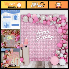 Pink Iridescent Shimmer Wall Backdrop - 36 Sequin Panels for Parties Events