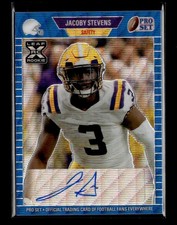 2021 Pro Set Metal #PA-JS1 JaCoby Stevens 1989 Autographs XRC Wave Blue  #/50